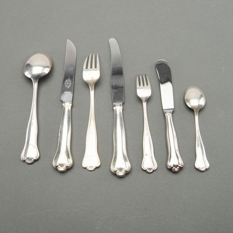 HALLBERGS bestick ca 66 dlr, silver Stockholm 1940/50-tal.