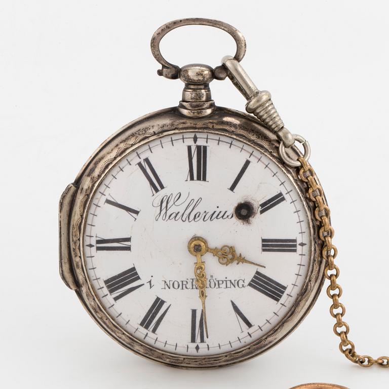 POCKET WATCH, 61,4 mm, signed "Wallerius i Norrköping",