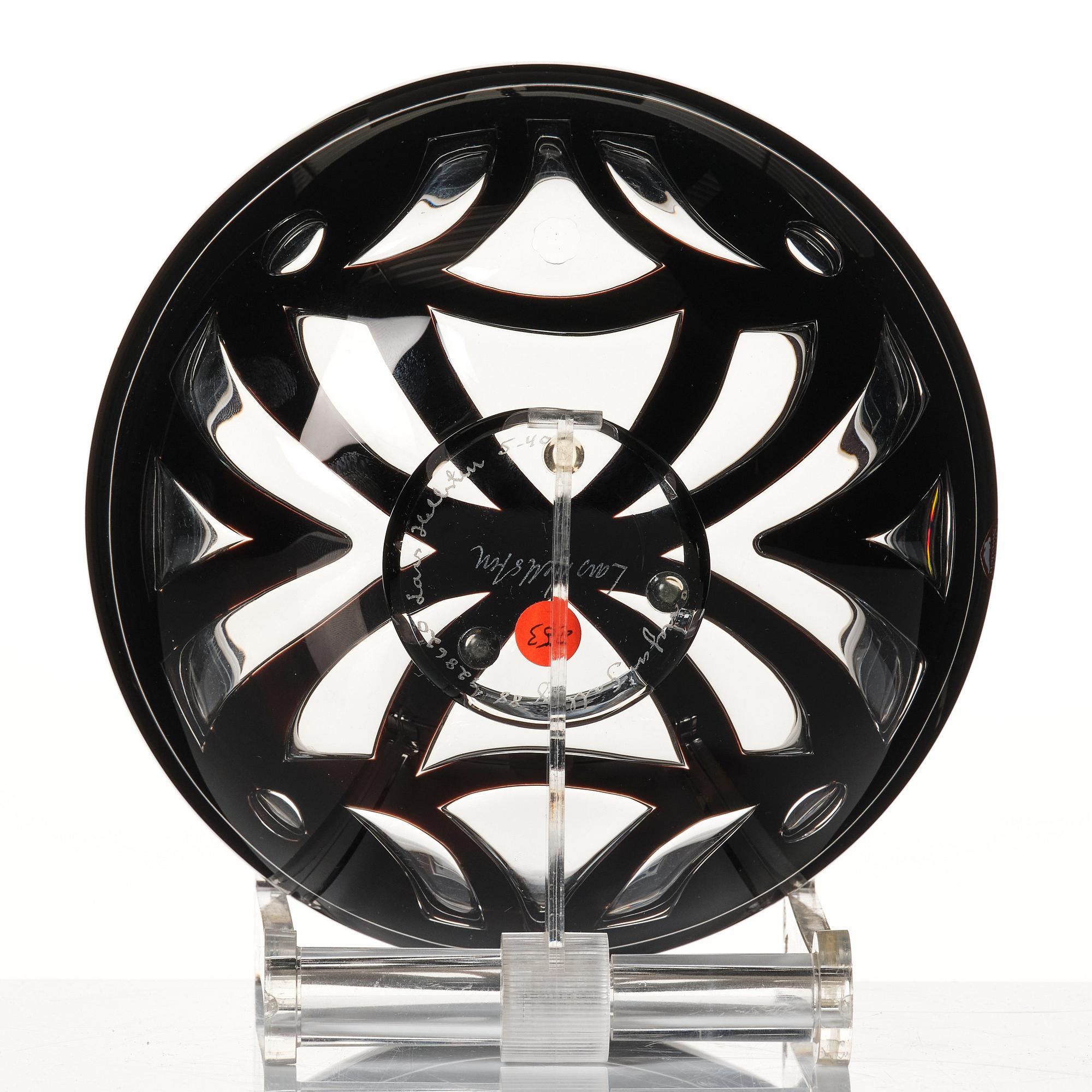 Lars Hellsten, a 'Geometri I' ariel glass bowl, Orrefors 1988.