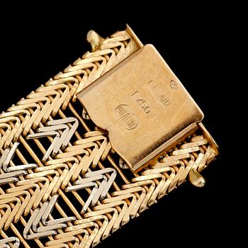 ARMBAND, 18K rött och vitt guld. Vikt ca 58 g.