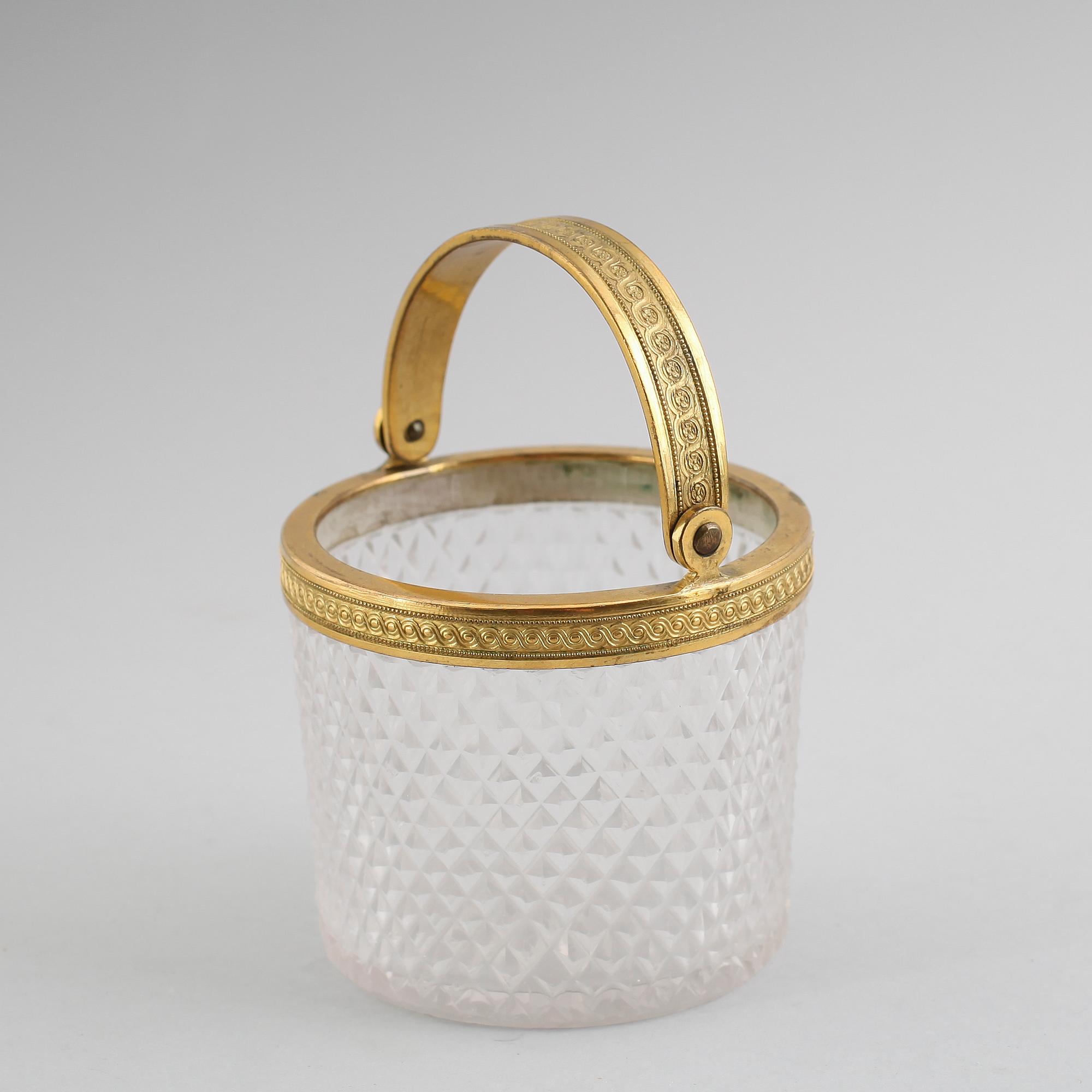 BONBONJÄR, empirestil, glas, 1800-tal.