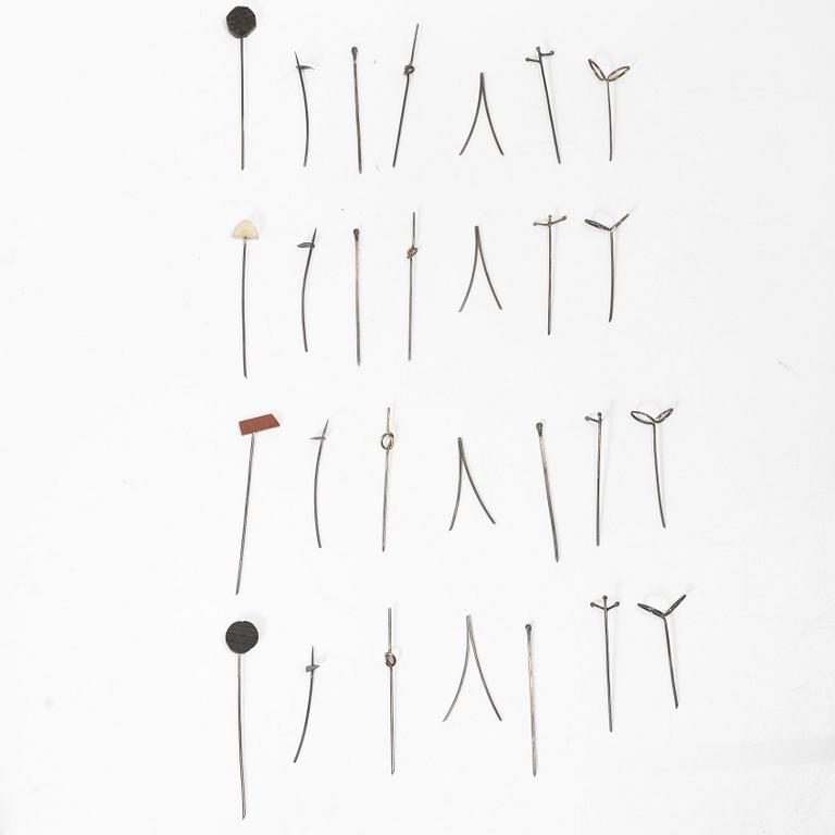 Cocktailpinnar, 28 st, silver, från Lod, Stockholm, 2000-tal.