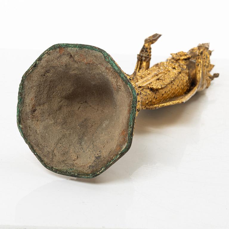 A gilt bronze buddha, Bangkok, Thailand, 1900s.