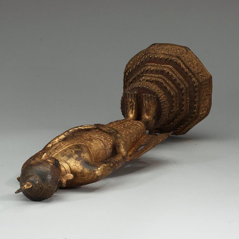 BUDDHA, bronserad och bemålad brons. Thailand, omkring 1900.