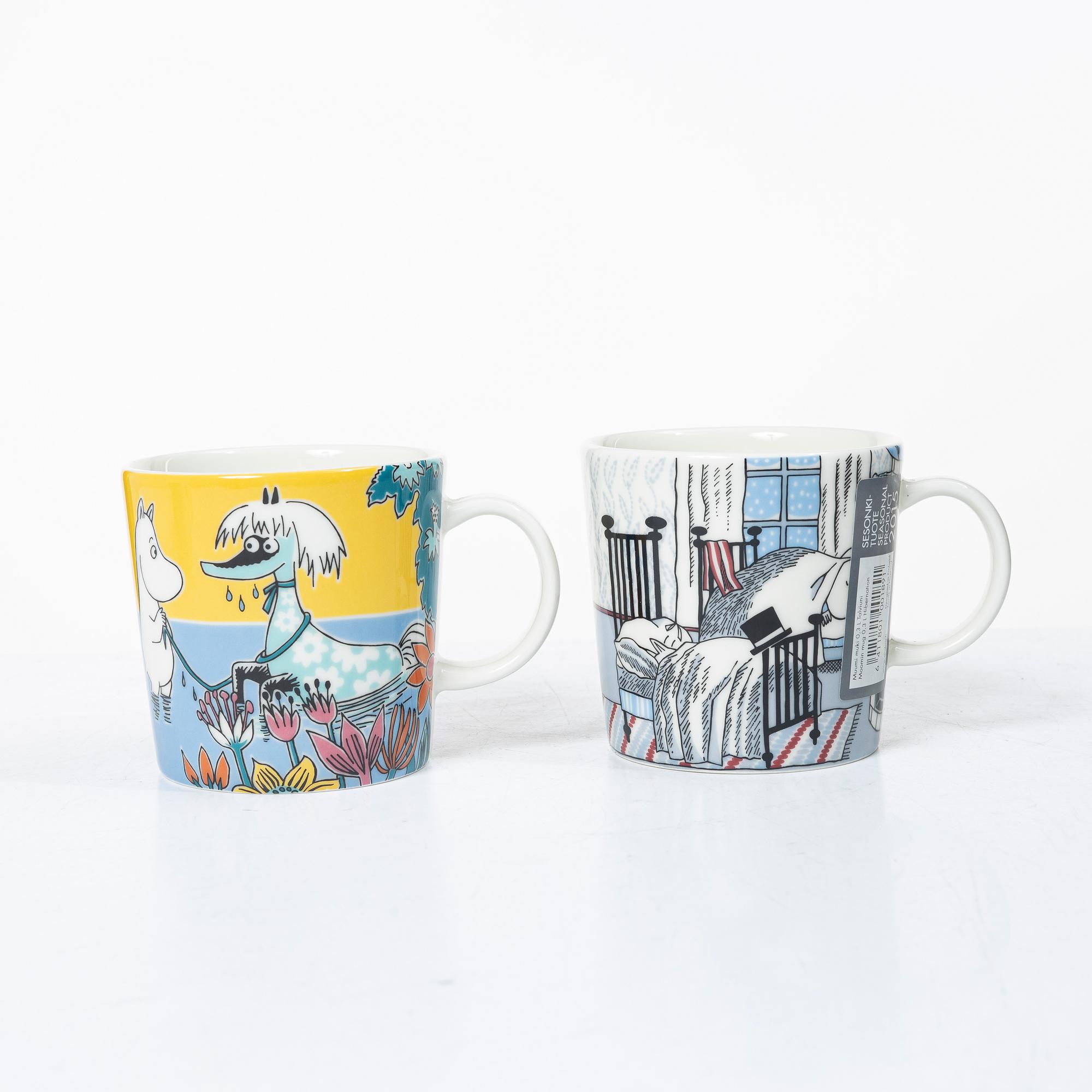 Arabia, ten Moomin mugs, Finland, 2002-2013.