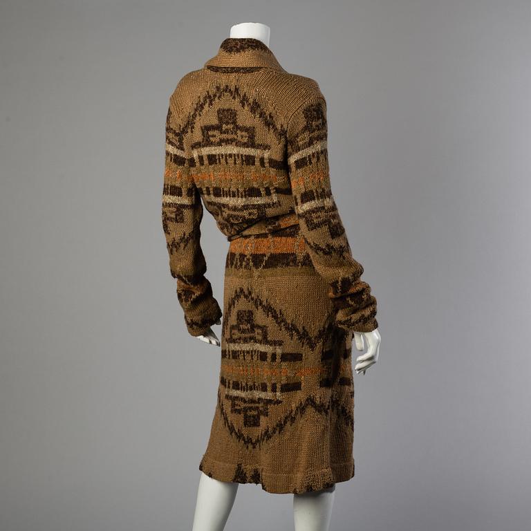 A handknitted long cardigan by Ralph Lauren, size S.