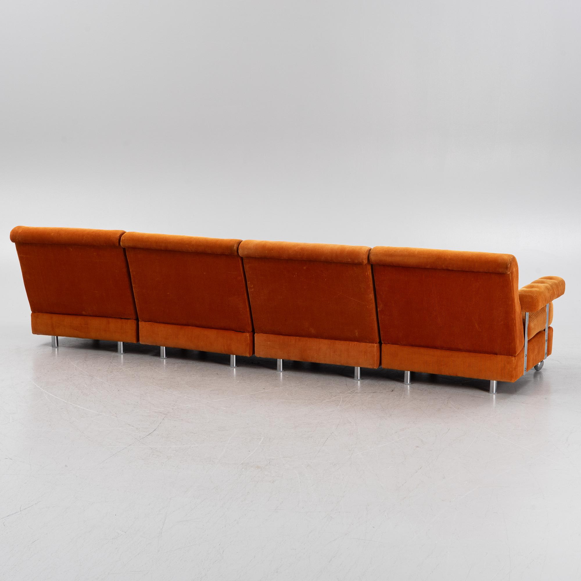 Four sofa modules/lounge chairs, 'Komfor', IKEA, Sweden, 1970's.