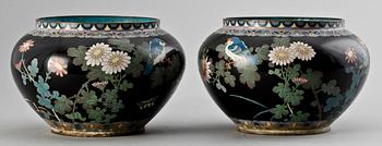 SKÅLAR, ett par, cloisonné. Kina, 1900-tal.