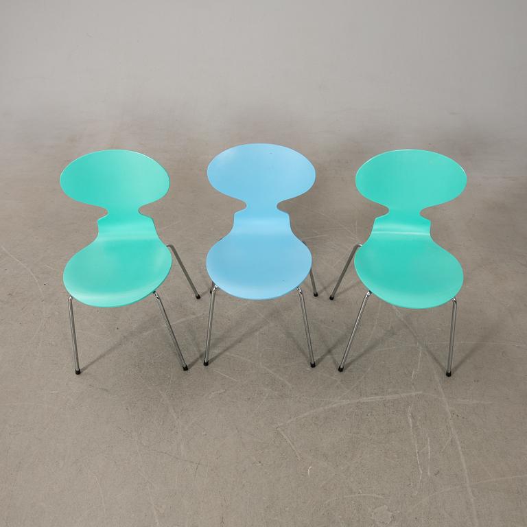 Arne Jacobsen, chairs 8 pcs, "Ant", Fritz Hansen, 1993.
