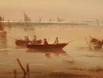 Aelbert Cuyp In the manner of the artist, Landscape with ruins by a river.