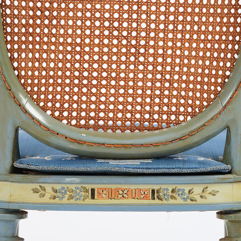 Carl Malmsten, karmstolar, ett par, Swedish Grace, snickarmästare Albin Johansson, Stockholm, för Villa Kvikkjokk, 1927.