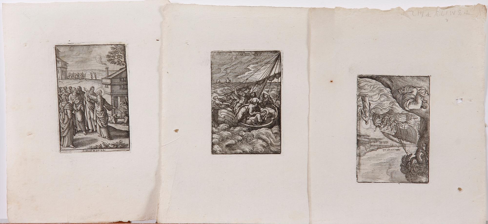 KOPPARSTICK ,33 st, bla efter J. Bourdon, 1700-1800-tal.
