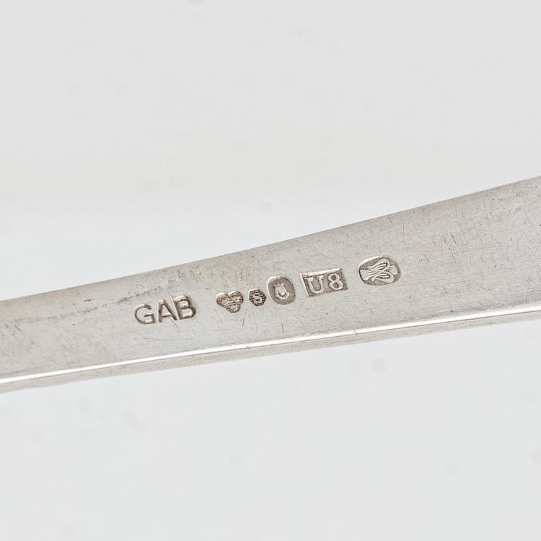 Jacob Ängman, sandwich cutlery, 24 pieces, silver, 'Rosenholm', GAB, Stockholm, some 1950.