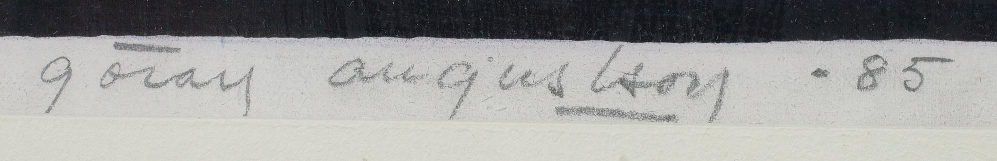 GÖRAN AUGUSTSON, guassi, signeerattu ja päivätty -85.