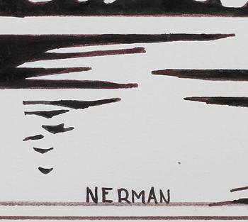 EINAR NERMAN, tusch, sign.