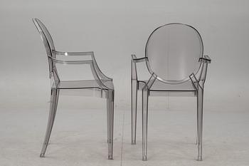 KARMSTOLAR, ett par, "Louis Ghost", Philippe Starck för Kartell.