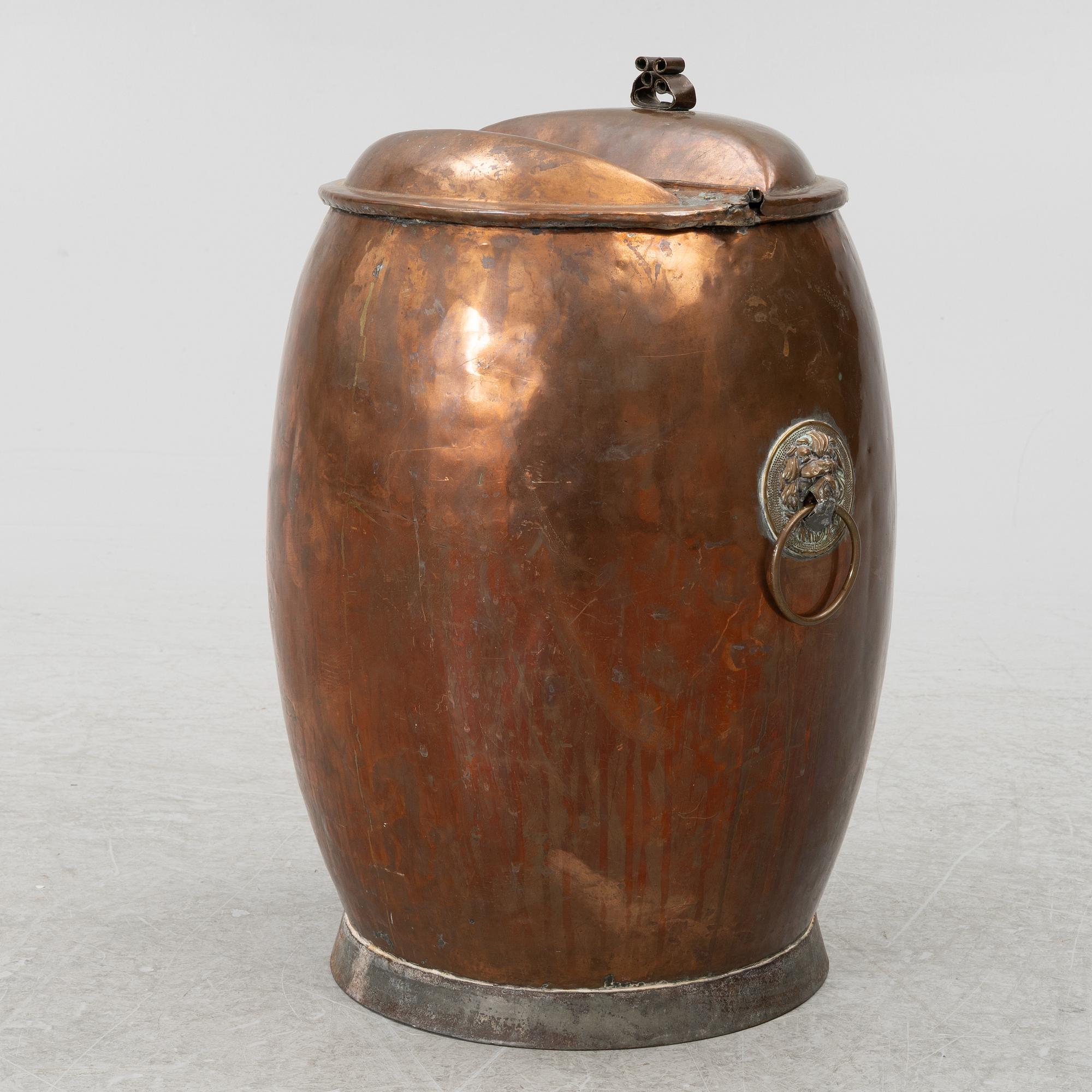 A copper water barrel, 19th century.