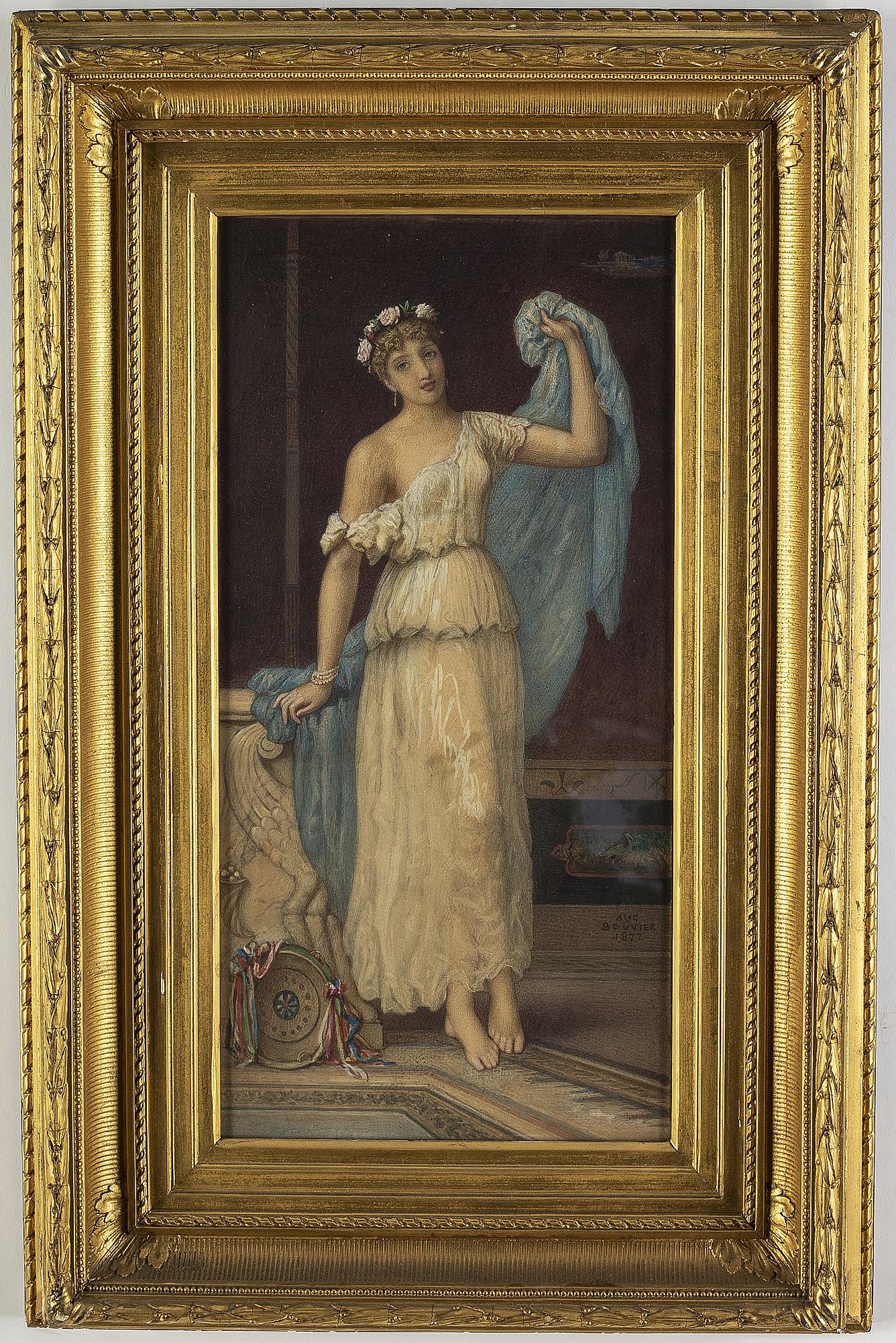 AUGUSTUS JULES BOUVIER, akvarell, bär signatur Aug Bouvier och daterad 1877.
