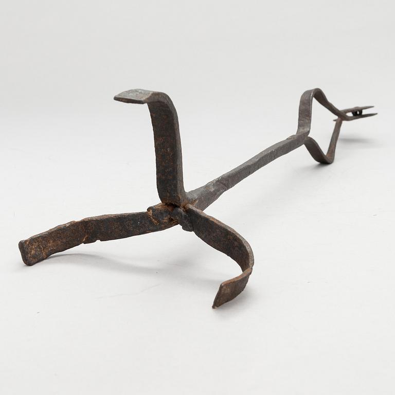 Rush light holder, ironwork, 18th century or older.