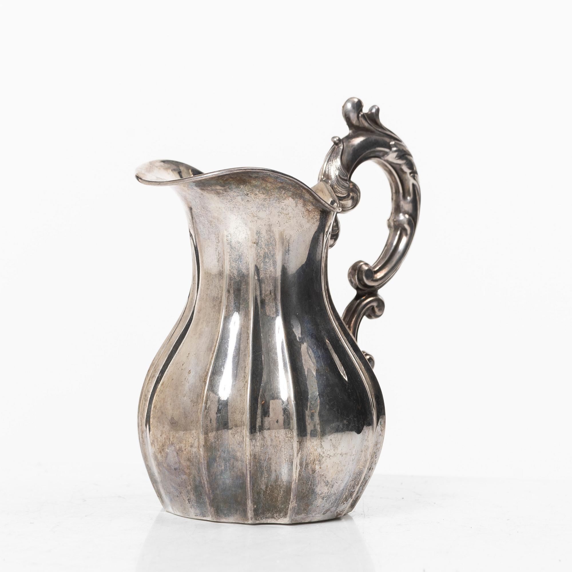 A Swedish silver cream jug, mark of Gustaf Möllenborg (Carl Teodor Ferón), Stockholm 1862.