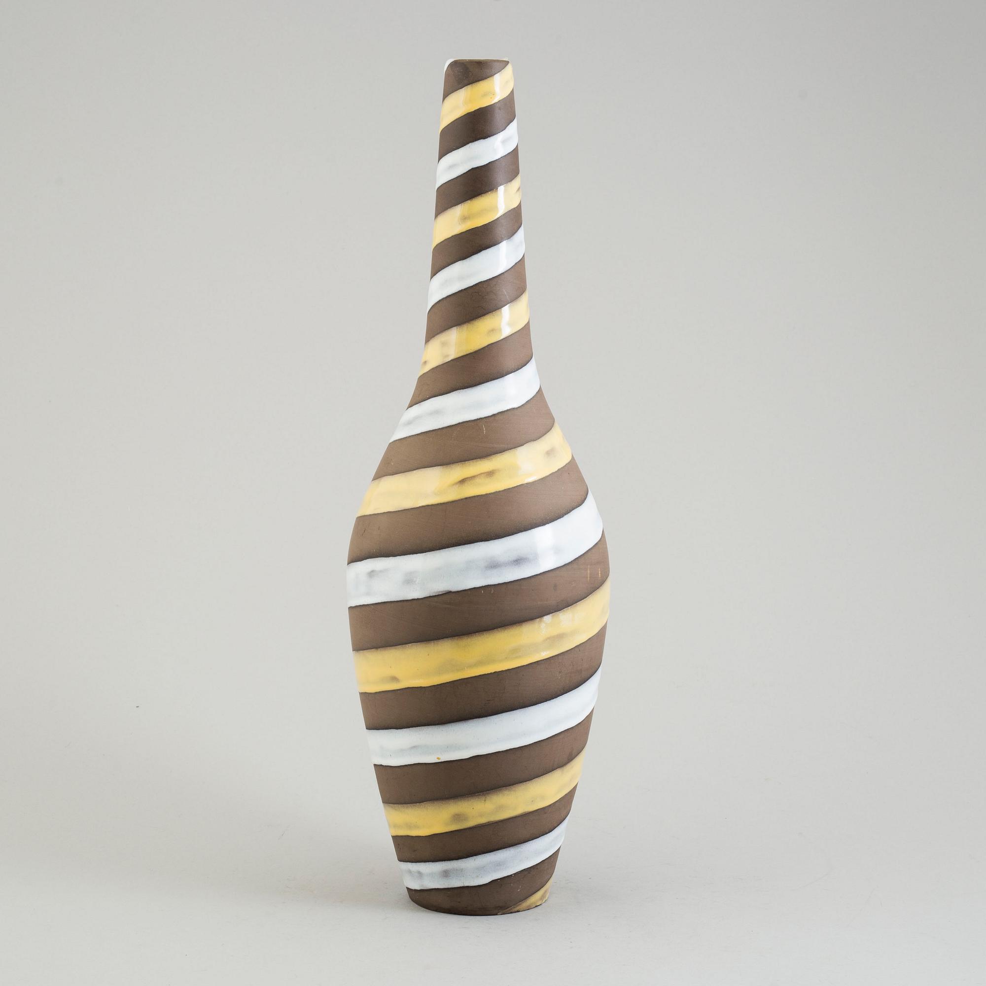 a 'Spiral' earthenware vase by Ingrid Atterberg, Upsala Ekeby.
