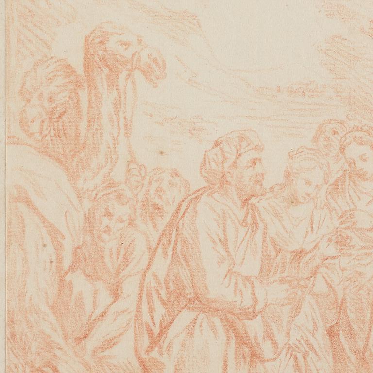 ITALIENSK SKOLA 1700-TAL, osignerad. Rödkrita, bildyta 30 x 18 cm.