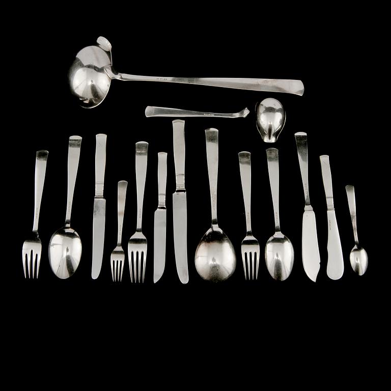 BESTICKSERVISDELAR, 108 st, silver, Jacob Ängman, Rosenholm, GAB, 1930-tal. Vikt 5 025 g.