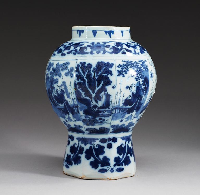 A Delft faience jar, 18th Century.