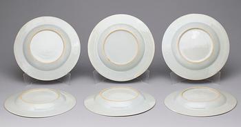 TALLRIKAR, 6 st, porslin, Qianlong, Kina, 1700-tal.