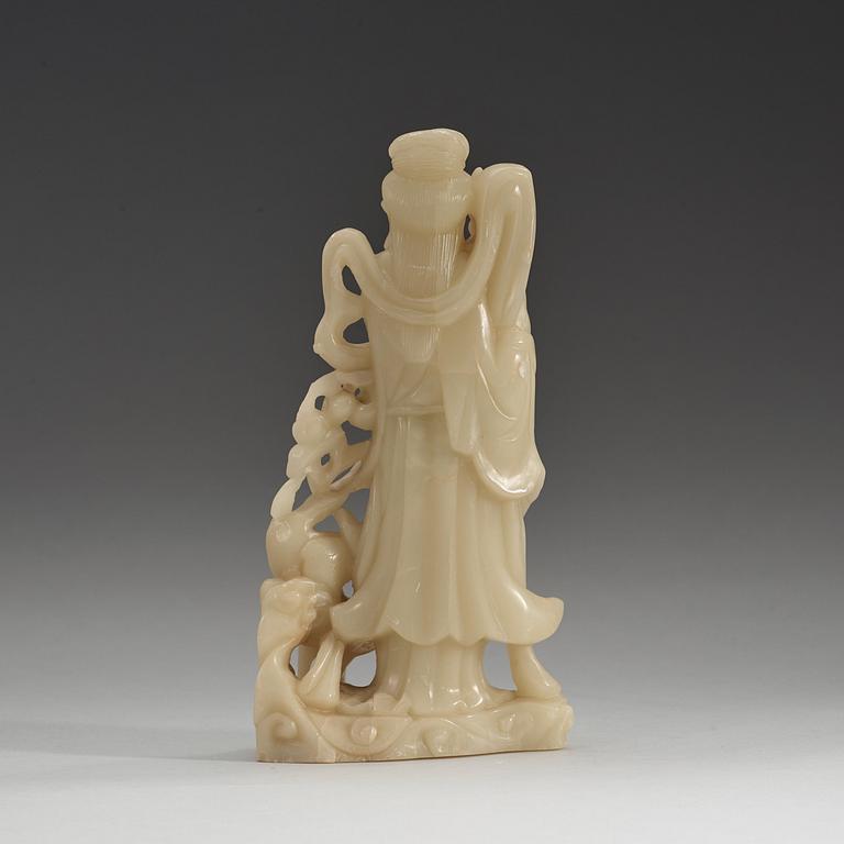 A Chinese soapstone figure of Guanyin, early 20th Century.