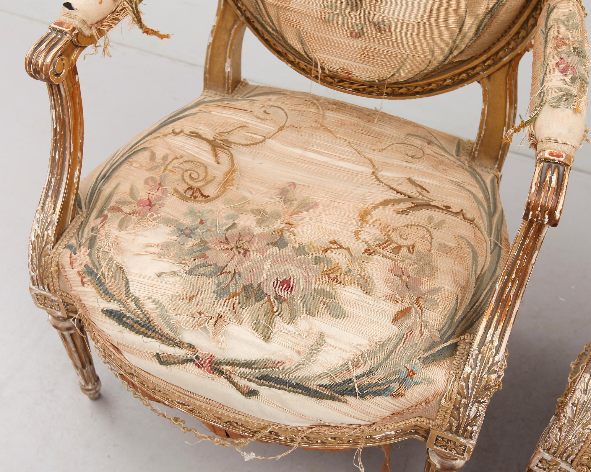 KARMSTOLAR, 1 par, Louis Seize, 1800-talets andra hälft.