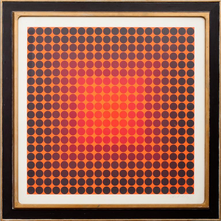 VICTOR VASARELY, Färgserigrafi, sign o numr 180/250.