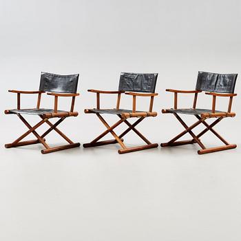 Sune Lindström, A set of three palisander folding chairs, Nordiska Kompaniet, Sweden 1960's.