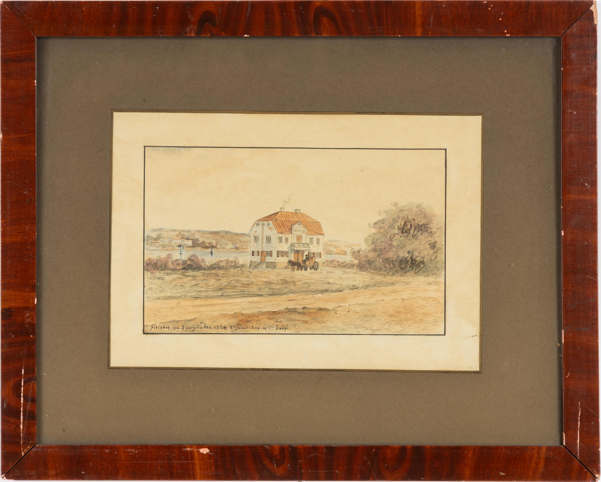 Svensk konstnär, 1800-tal, "Sirishof på Djurgården 1834".