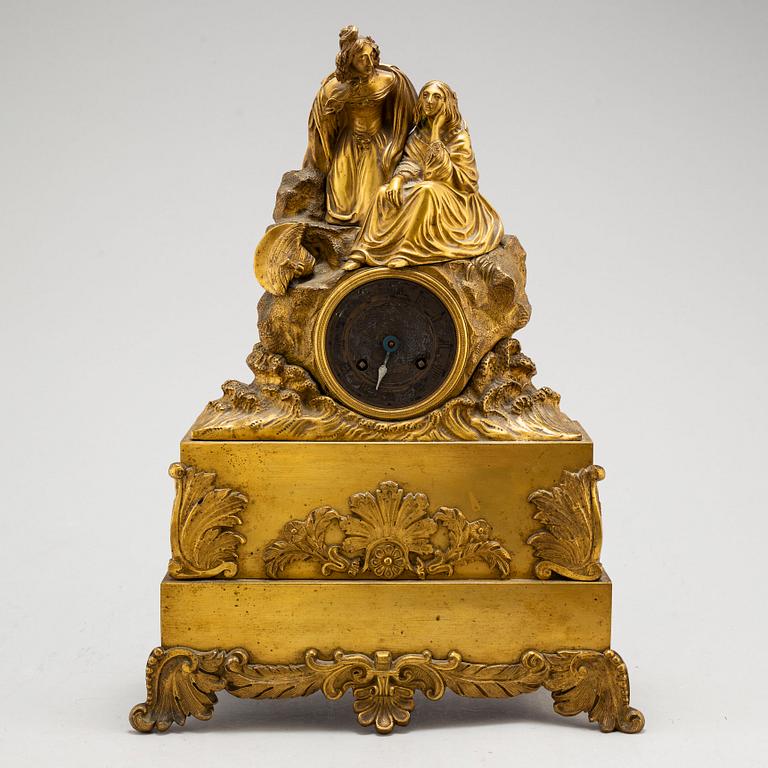 A 19th century table clock, probably France.