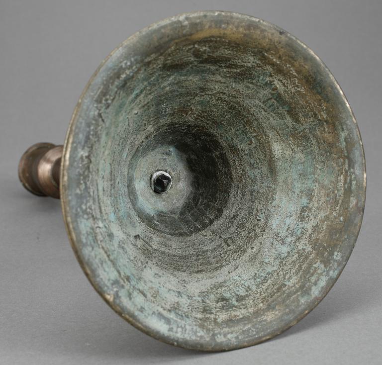 LJUSSTAKE, mässing samt koppar, Ottomansk 1700-tal.