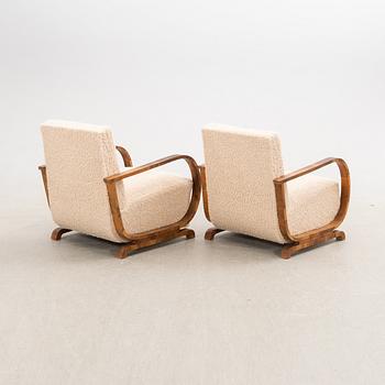 Armchairs, a pair, Art Deco, first half of the 20th century.