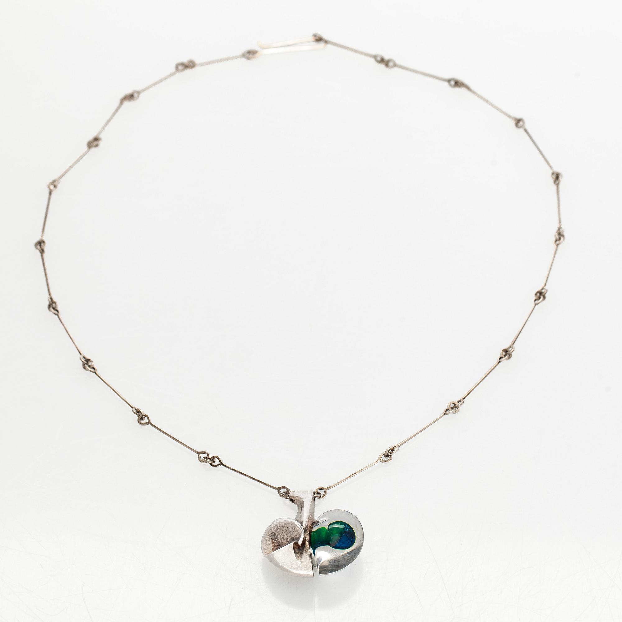 Björn Weckström, pendant, “Space apple”, silver, acrylic, Lapponia 1979.