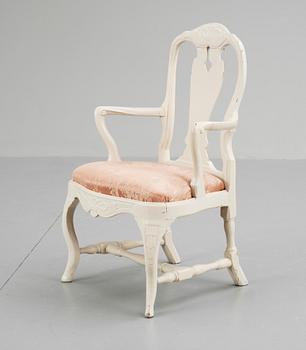 623. A Swedish Rococo 18th century armchair.