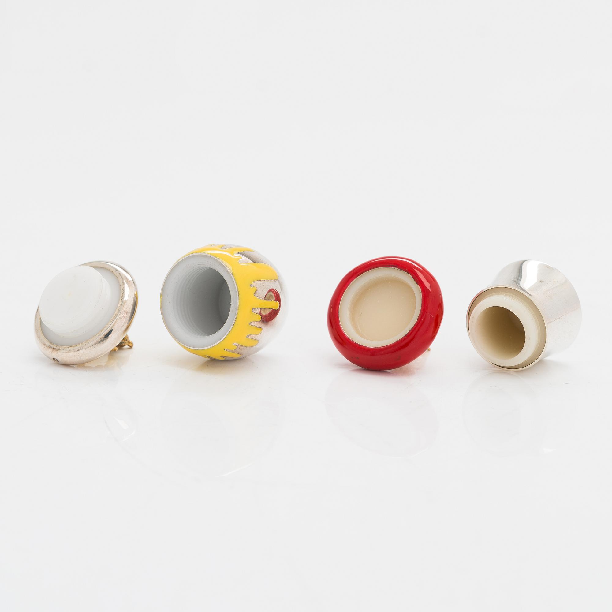 Carrs, dosor, 2 st, emalj och sterlingsilver, Sheffield 2015.