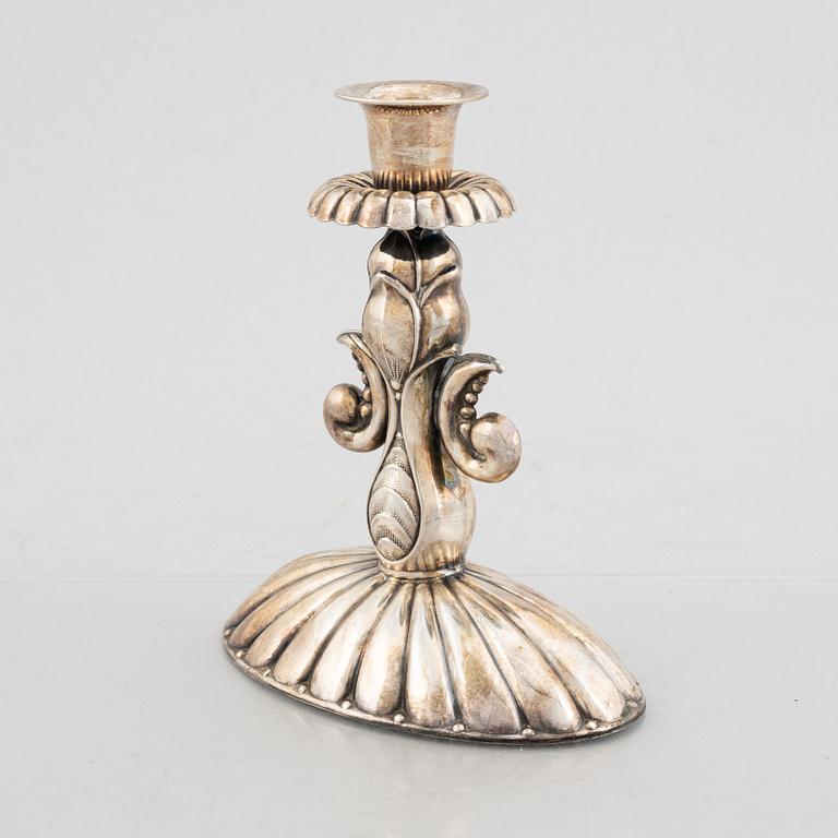 A silver candlestick, Swedish import marks, first half of the 20th Century.