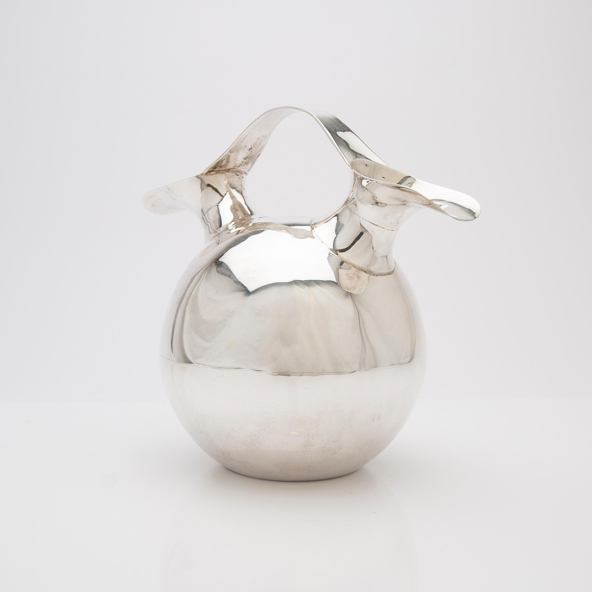 Jug, sterling silver, Mexico.
