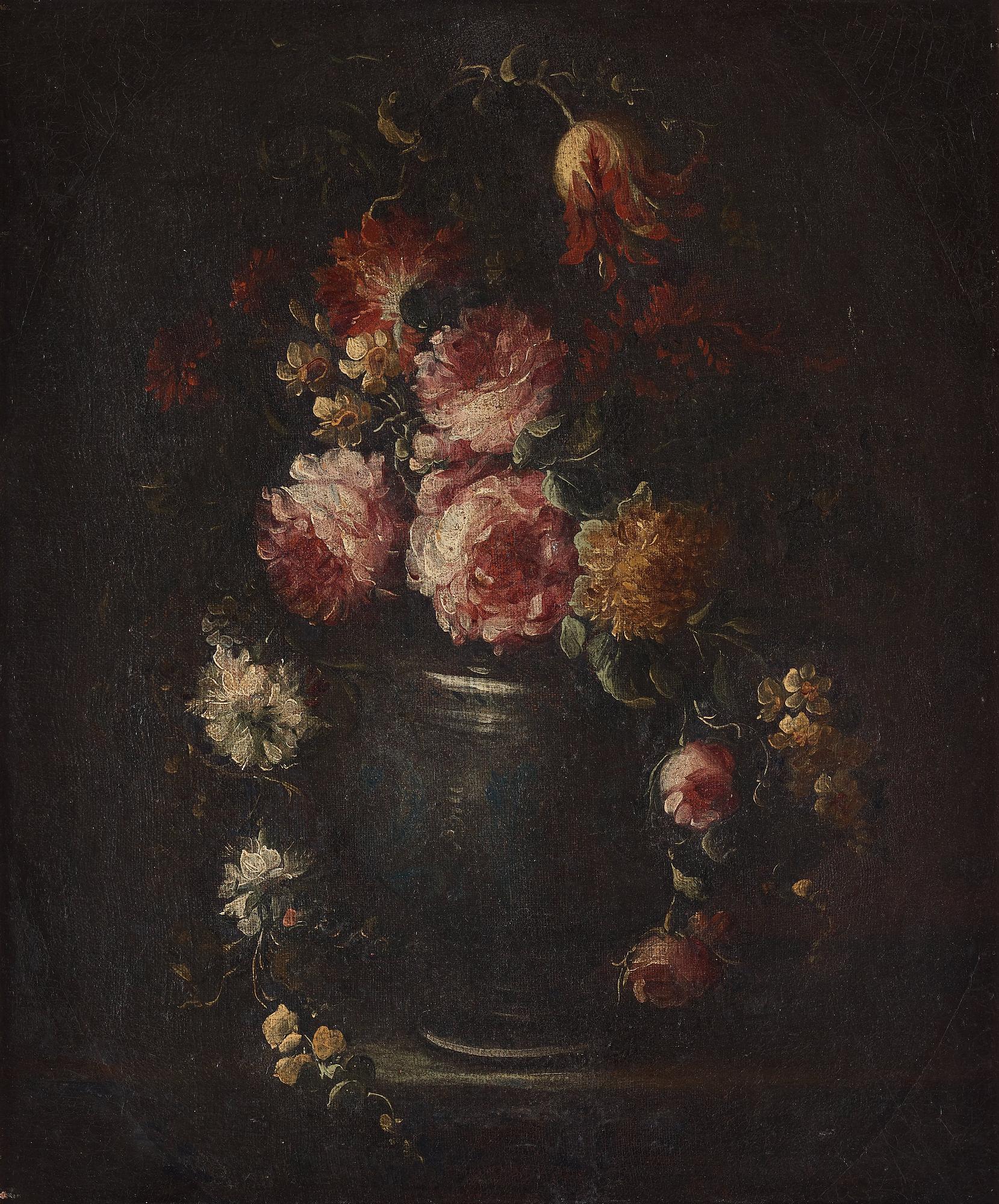 JEAN BAPTISTE MONNOYER, hans efterföljd. Ett par. Osign. Uppfodrad duk 65 x 54 cm vardera.