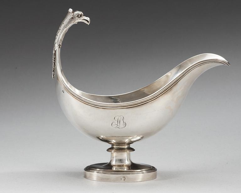 A French early 19th century sauce-boat, makers mark of Jean-Baptiste Potot, Paris.