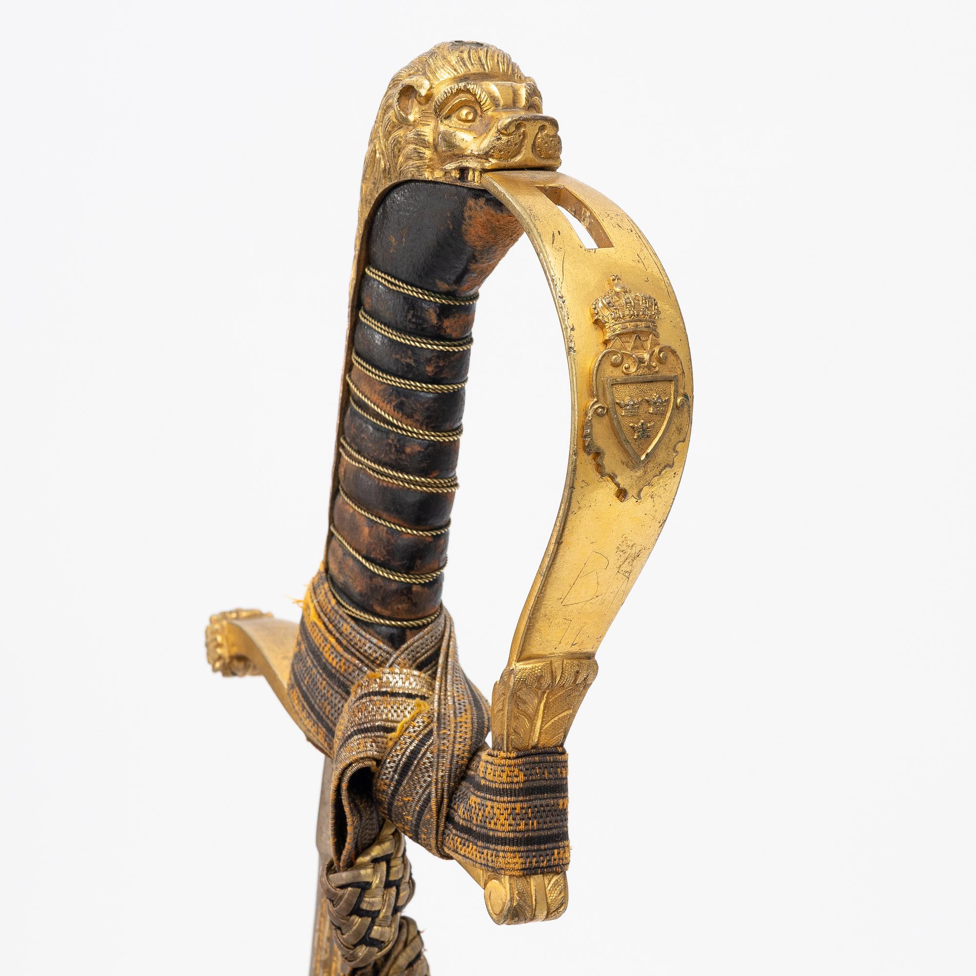 A Swedish infantry officer's sword with scabbard.