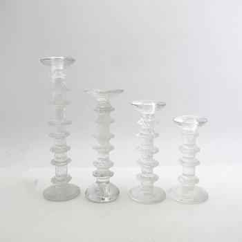 Timo Sarpaneva, ljusstakar 9 st "Festivo" Iittala Finland gjutet glas.