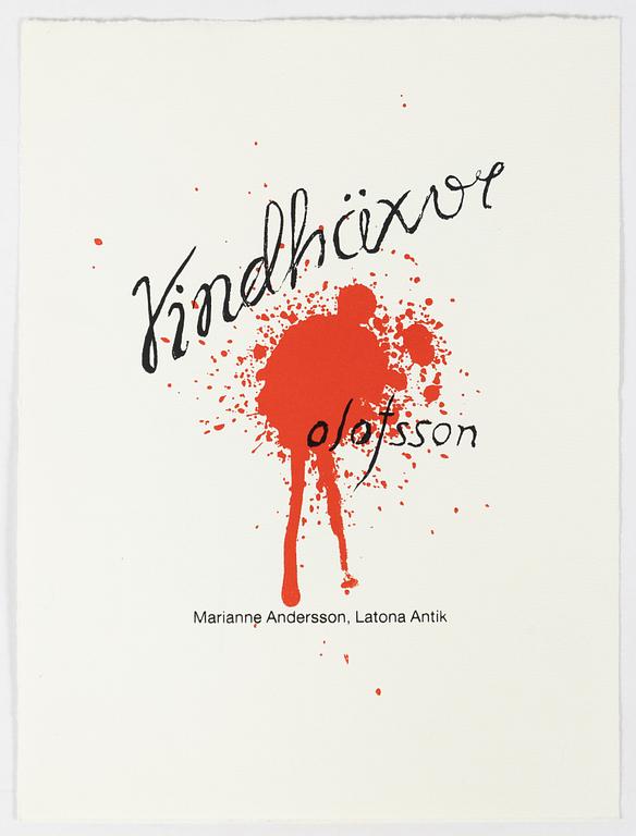 Pierre Olofsson, "Vindhäxor". mapp med 5 färgestningar.