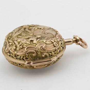 HERRFICKUR, förgyllt silver resp tvåfärgat guld, rokoko, Gabriel, London 1700-talets andra hälft. Tot ca 83 gram.