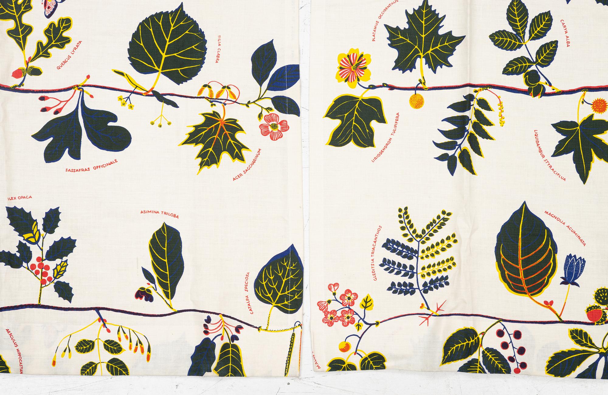 Josef Frank, A pair of 'U.S. Tree' curtains, Svenskt Tenn.