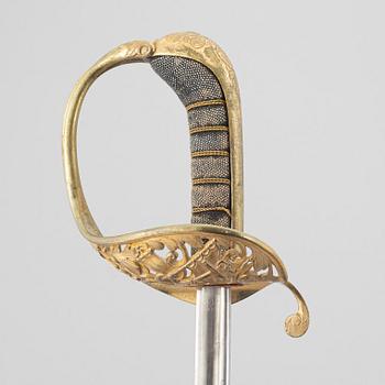 Saber, early 19th century, for an officer in the archipelago fleet (?), with scabbard.